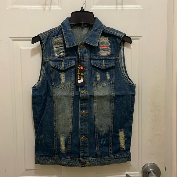 Jackets & Blazers - Denim Sleeveless Vest